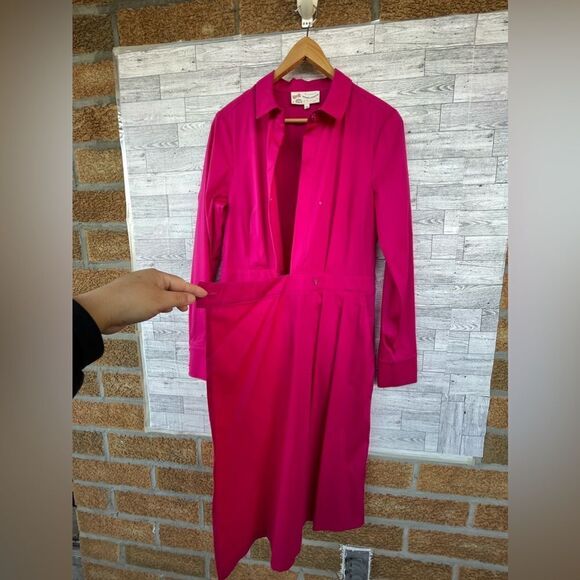 Maison common hot pink shirt wrap dress size 38/6 - Picture 12 of 17
